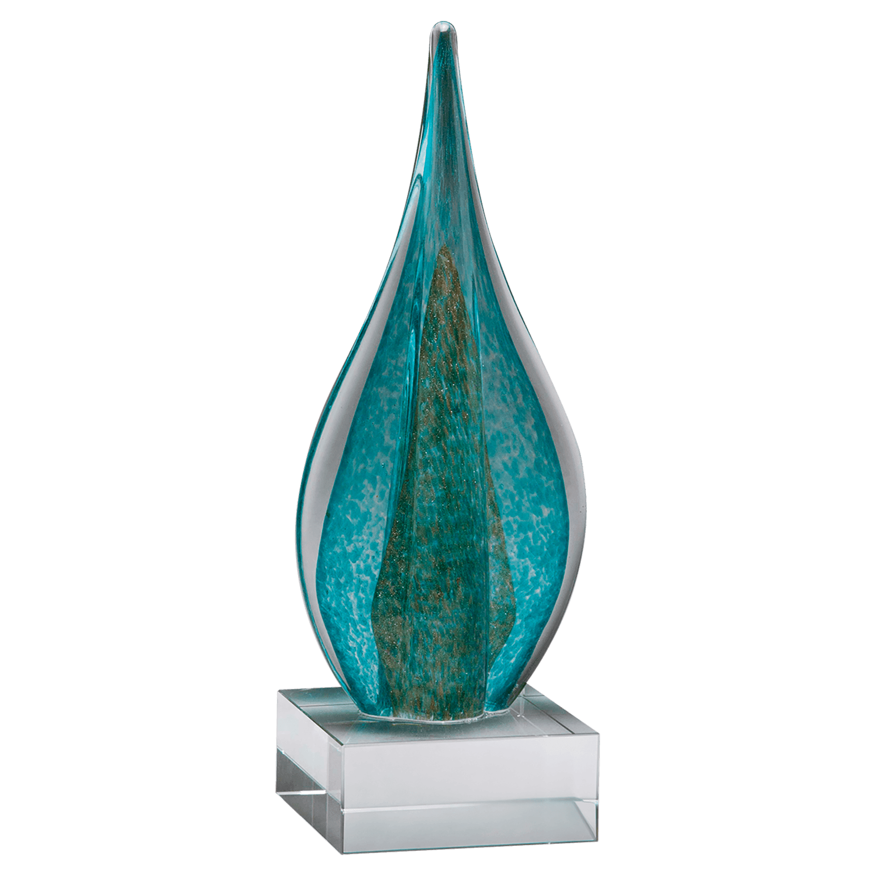 Teardrop Teal/Green/Blue-Metallic Accents