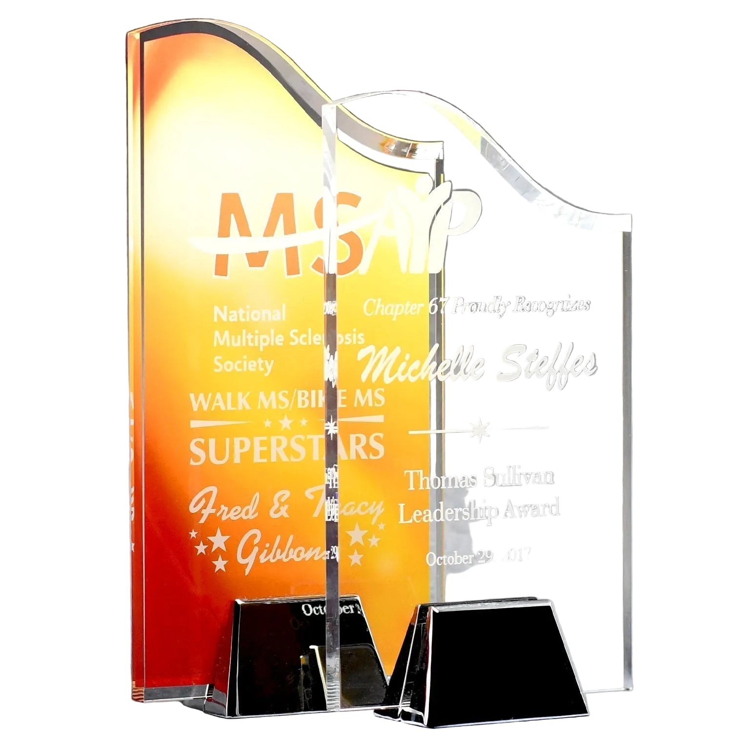 Acrylic Wave with Chrome Base