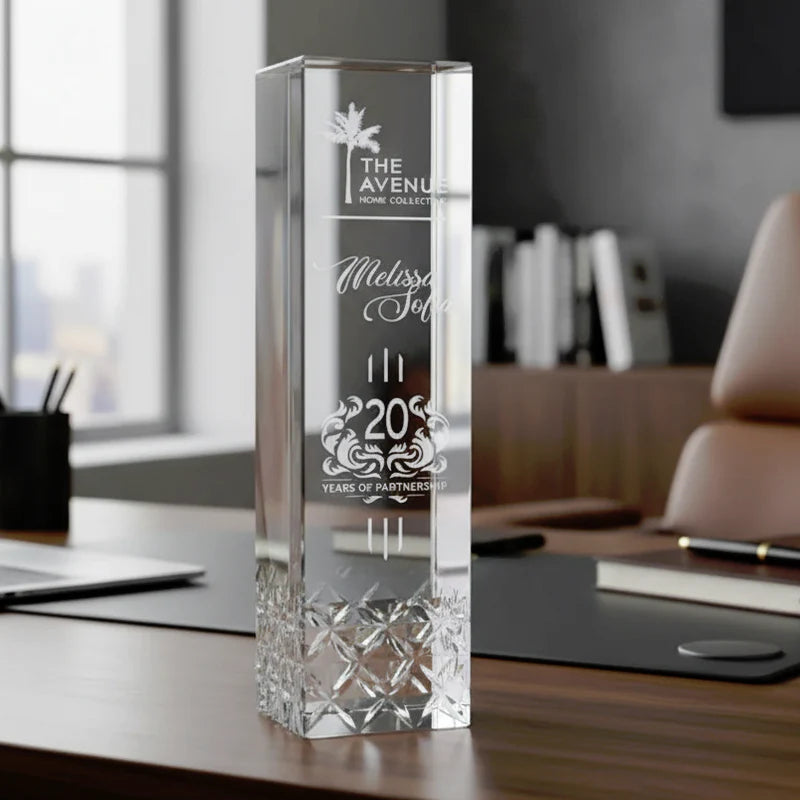 Carved Asterisk Crystal Tower